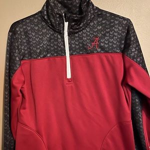 Alabama maroon and gray quarter zip jacket boy size large